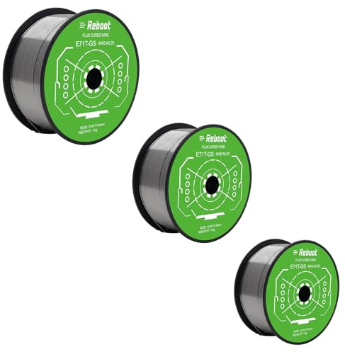 Reboot Fülldraht 1.0mm E71T-GS MIG-Schweißdraht ohne Gas | Kompatibel mit vielen ohne Gas-Schweißgeräten, 1KG*3PCS