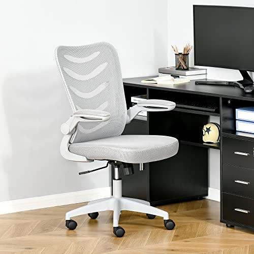 LAB SPACE Office Desk Chair with Armrest Office Computer Chairs Ergonomic Conference Executive Manager Work Chair (Black) (Grey)