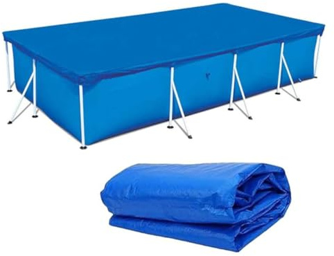 Rechteckige Poolabdeckung, Abdeckung für Außenpools, Faltbare Rectangular Pool Cover, Poolschutzabdeckung für 400 * 211CM/13.12 * 6.92FT Rahmenpools, Solarabdeckungen für aufblasbare Familienpools