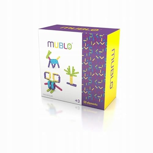 Meli MUBLO Classic Konstruktionsbausteine 100 Teile, Steckspiel für Kinder ab 3 Jahren, kreatives Bauspielzeug, Lernspielzeug, Flexible Steckbausteine, 18 x 18 x 56 cm