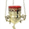 NKlaus Ewiglichtampel antik Messing Hängelampe mit Ankerkette, Handarbeit, Teelicht-Betrieb, Höhe 15 cm, Kette 86 cm, Ø 8 cm 2953