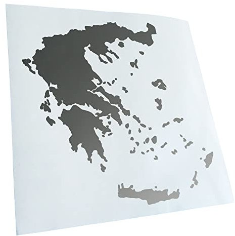 Kiwistar - Autoaufkleber - Griechenland Umriss Kontur - Silber - 10x10cm - Heckscheibe Auto Aufkleber wetterfest für Kfz LKW Mofa Truck - Sticker außen selbstklebend Tuning Zubehör für Fenster