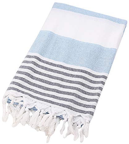 Lazzboy Türkisches Baumwollbad Beach Spa Sauna Yoga Fransen Jacquard Handtuch Hamamtuch Pestemal Baumwoll-saunatuch, Strand-Tuch Mit Fransen, Dünn, Saugstark(D,Ca 100X180CM)