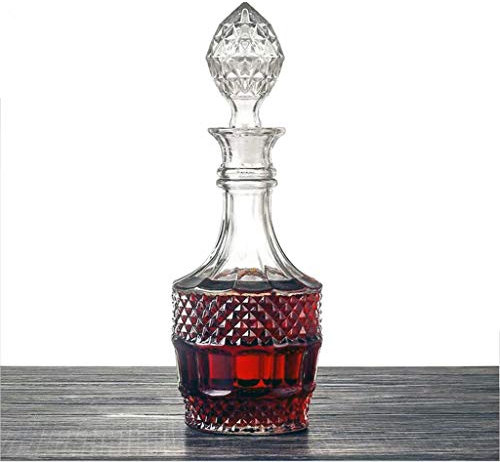 Skelang Whiskey-Dekanter, Glas, Schnitzerei, für Whiskey, Brandy, Wodka, Gin, 800 ml