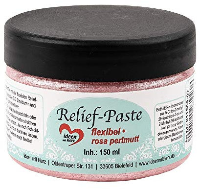 Ideen mit Herz Relief-Paste | flexibel | 150ml (rosa perlmutt)