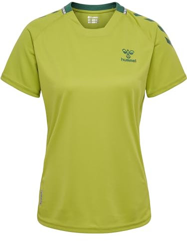 hummel Damen Hmlongrid Poly Jersey S/S Wo T Shirt, Dark Citron/Myrtle, L EU