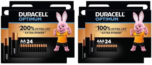 Duracell Optimum AA & AAA Batteries (Combo pack of 48) - Alkaline 1.5V - Up To 100% Extra Life or Extra Power - 100% Recyclable, 0% Plastic Packaging - LR6/LR03 MN1500/MN2400