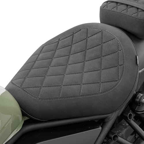 Motorrad Solo Sitz Fahrersitz Vordersitz für Rebel 500 300 CMX500 CMX300 2017-2026 (Vordersitz-Schwarz)
