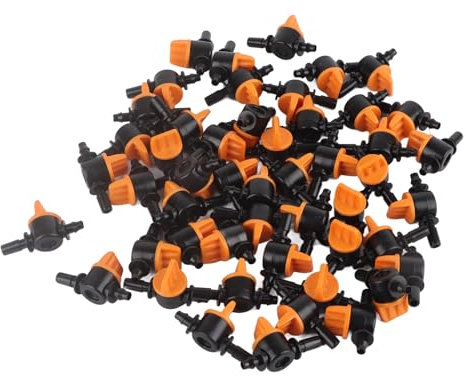 TOPINCN 50 Stück Tropfbewässerungsventil, 6 Mm / 0,2 Zoll Bewässerungsschlauch, Schlauchventil, Tropfschlaucharmaturen, 4/7 Mm Außendurchmesser für Bewässerungssystem