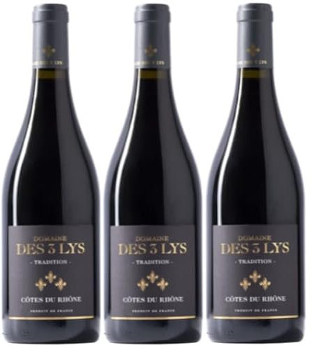 Côtes du Rhône 13,5% - Domaine des 3 lys 2023 - AOC - 3 x 75cl.