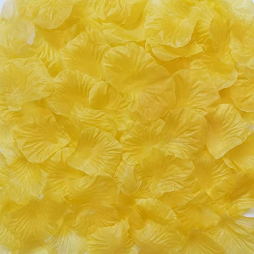 RUIYWEN 1000 Pezzi Petali di Rosa in Seta Artificiale per San Valentino, Fiori per Matrimoni, Coriandoli, Spargimento da Tavola (Colore Arancia Giallo)