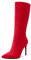 Aachcol Donna Metà polpaccio Stivali Spillo Alto High Tacco Heel Chiusa a Punta Cerniera Classico 10 CM Rosso Scamosciato 38 EU