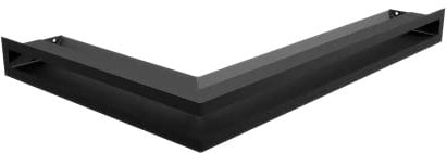 KRATKI Griglia di aerazione Luft per caminetti Griglia angolare destra con presa d'aria coperta 45 gradi Acciaio verniciato a polvere 40x60x6cm Nero