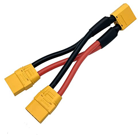 XT90H XT-90 Stecker Parallel Batterie Verbindungskabel XT90 Stecker Stil Parallel 1 Stecker auf 2 Buchse für Quadcopter Multirotoren RC LiPo Akku