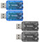 Be In Your Mind 4pcs Cartes Son Stéréo USB 5.1 Externes avec Ports Casque et Microphone 3,5mm Adaptateur Audio Virtuel 3D 5.1 Canaux Compatible avec Windows, 2pcs Noir et 2pcs Bleu