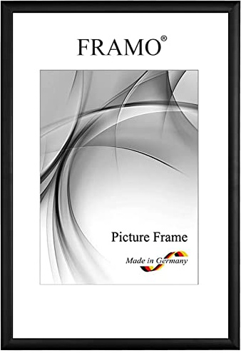 FRAMO Holz Bilderrahmen Schmal 12 x 17 cm aus Massivholz | Schwarz matt | Farbe/Größe wählbar | Rahmen für Poster | Puzzle | Foto collage N°073
