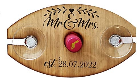 Wooden Wine Butler Wedding Gift | Wooden Wine Bottle and Glass Holder | Wine Drinking Couples Gift | Wooden Oak Wine Glass Holder