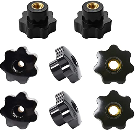 M6 x 32mm Manopole di Serraggio, 8 Pezzi Manopole a Stella, M6 Manopola di Serraggio a Filettatura, Manopola Femmina Manopola Viti, Adatto per Attrezzatura Meccanica, Decorazione di Mobili