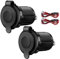 Cigarette Lighter Socket, 2 Pcs Waterproof Marine Grade 12V/24V DC lighter socket plug Outlet for Boat Motorbike Car