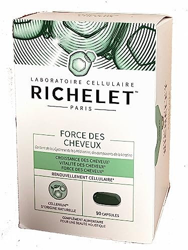 Richelet FORCE DES CHEVEUX - Croissance, Vitalité et Force des cheveux - Boite de 90 Capsules