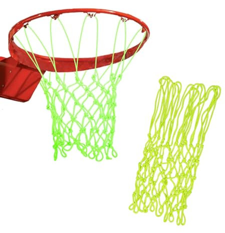 Basketballkorb, Wandmontage, 38,1 x 22,9 x 5,1 cm im Dunkeln, leuchtendes Basketballnetz, Outdoor-Sportzubehör, Sportartikel (hellgrün)
