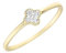 Luigi Merano Ring Oberteil Blüte, Mit Funkelnden Brillanten, Gold 585 Gold, 50 585 Gelbgold
