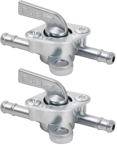 2 Pezzi Interruttore Benzina Valvola,Serbatoio Carburante Valvola Universale,6mm Interruttore Benzina Serbatoio,Rubinetto del Carburante per 50cc 70cc 90 cc 110cc 125cc 150cc Ciclomotori Moto e Quad