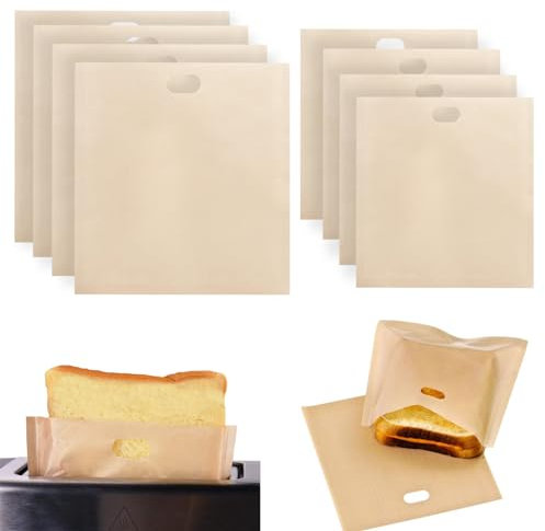 SwirlColor toastabag, 8pcs toaster taschen für toaster, 2 verschiedenen größen wiederverwendbare toaster-taschen geröstete sandwichtaschen FDA genehmigte hitzebeständige antihaft