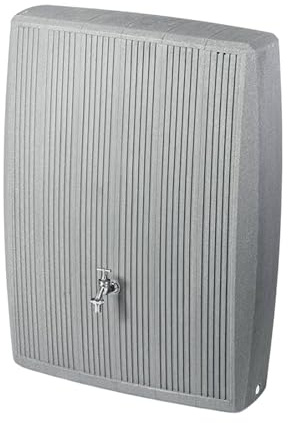 Regentonne Regenwassertank Concrete 200L Farbe betongrau UV-witterungsbeständigem. Regenwassertonne Zwei Ansichten und hochwertigen Messinggewinde