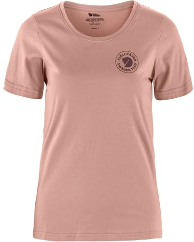Fjällräven Damen T-Shirt Logo 1960 | Jersey-Strick aus Bio-Baumwolle und recyceltem Polyester. Mit Rundhalsausschnitt und Logoprint auf der Brust. Slim Fit.