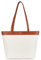 Telena Shopper Tasche Groß Damen Tote Bag für Frauen Wasserdichte Handtasche Damen 13.3 zoll Laptop Schultertsache,Beige mit Braun