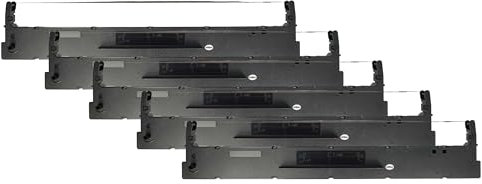 vhbw 5x Farbband Schriftband kompatibel mit Tally 2610, 2610 Plus, 2600, 2600 Plus Nadeldrucker, Bondrucker - Schwarz