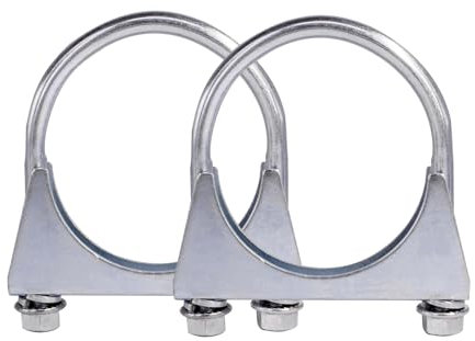 2 Piece Car Clamp M8 Pipe Clamp Ø52-80 mm Special Clamp for Exhaust Pipe U-Shaped Galvanized Pipe Clamp (58mm)