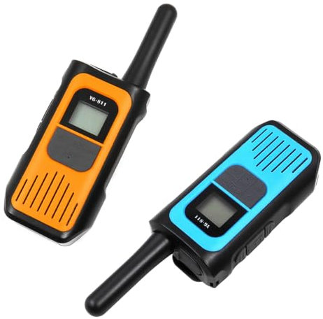 POFET 2 Stück Walkie Talkie Aufladbar mit Li-ion Akku, Walkie Talkie Kinder Erwachsene, Funkgerät Große Reichweite, VOX und Type C Ladekabel für Biking Camping Wandern
