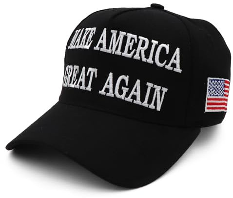 Trump Hat MAGA Hat Trump Merchandise 45-47 Make America Great Again Hat Donald Trump 2024 USA Flag Baseball Cap, Schwarz, Einheitsgröße