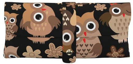 KemEng Süße Eule, Weiche Brillentasche, kratzfeste Brillenhülle, tragbares Brillenetui, Sonnenbrillenetui aus Pu-Leder