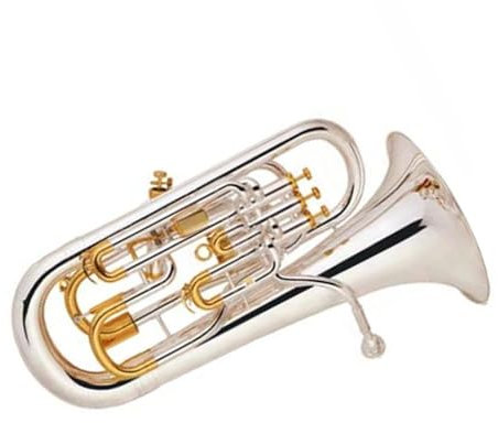 Euphonium Anfänger Professionelles Versilbertes B-Ton-Euphonium Mit 3 + 1 Kolbenmessingrollenlautsprecher Und 3 Oberen Und 1 Seitlichen Ventilen