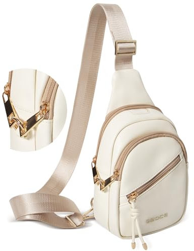 OSOCE Crossbody Bag with Anti-Theft Crossbody Bag Women RFlD Pocket, Small Shoulder Bag with Anti-Theft Zipper Clips, Adjustable Strap, Perfect for Shopping and Travel.（White）