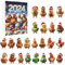 Weihnachtskalender 2024 für Kinder Frauen Männer | Christmas Adventskalender | Weihnachts Gnome Snowman Countdown Kalender | 24 Tage Weihnachtsbaumschmuck Deko Figuren Geschenk (Hühner, 26x18CM)