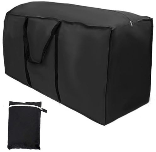 Outdoor Furniture Cushion Storage Bag, 210D Oxford Fabric Garden Cushion Storage Bag with Handle and Zipper Waterproof Garden Storage Bags for Cushions Christmas Tree Blakets (173x76x51cm)
