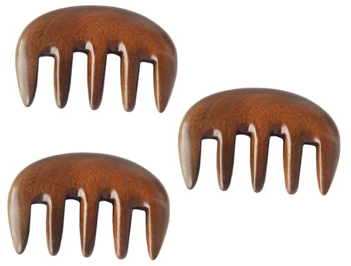 FRCOLOR 3 Stück 5 Holzkamm Kopfmassagegerät Kämme Für Frauen Massagekamm Aus Horn Haarmassagegerät Kämme Aus Naturhorn Massage-haarkamm Taschenkamm Guasha-schaber Haarmassagekämme Bambus