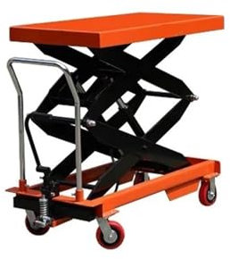 BADIKA Scherenhubtisch 4-Räder mobiler Hand-Hubtischwagen