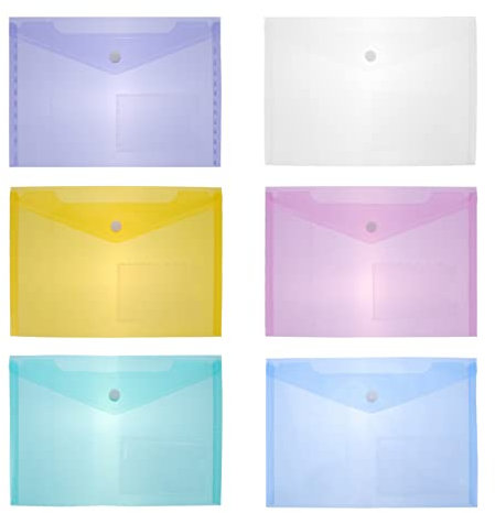 DIKACA 30St transparente Aktentasche Unterlagen dokumentieren wiederverwendbar aufbewahrungssack storage pockets briefumschläge transparenter Aktenhalter Aktentasche mit Schnalle pp Weiß
