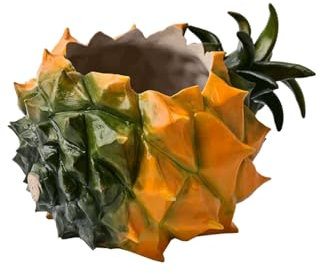 HTYUKFDG Süße Ananas Form Pflanzer Jingdezhen Keramik Blüten Topf Ananas Ananas Topf saftiger Topf Moderner Pflanzentopf für kleine Pflanzen