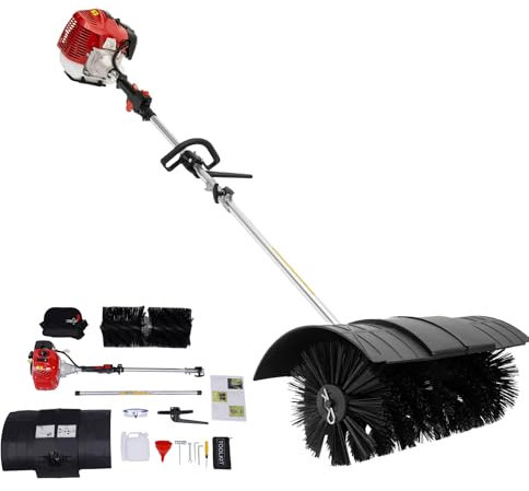 Wiefiche 52CC 2.3HP Gas Handkehrmaschine, 2 Takt Benzin Kehrmaschine, 1700W Outdoor Handheld Gas Power Broom für Schnee Kehren Einfahrt Rasen Rasen Kunstrasen Bürste Verwenden