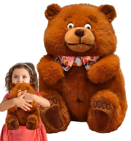 Teddybär, gefüllter Bär – Niedliches Braunbär-Tier-Tier-Plüschtier | Sammelfigur für Kinder, Cartoon-Puppe für Kinder, Huggable-Begleiter für das Wohnzimmer im Auto