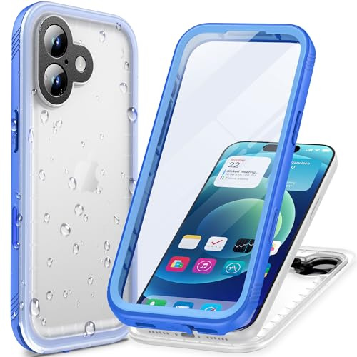 Cozycase TOP Militärschutz wasserdichte 360 Hülle Für iPhone 17, Blau | Outdoor Panzerhülle Full Armor Case, Vorne Hinten Komplett Schutz, Soßfest Staubschutz Baustelle Waterproof Handyhülle