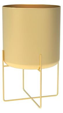 mophrati Gold Plant Stand with Pot Flower Multi-functional Floor Type Living Room Shelf Large Metal Planter for Outdoor Balcony Decor, Gold