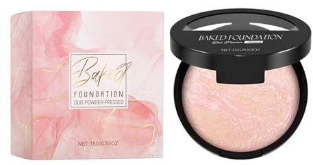 Gebackene Konturpalette, Aufhellende Farbkorrigierende Puder-Foundation, korrigierende Grundierung und Verblendbar, Langanhaltendes 24h-Makeup mit Ölkontrolle und Natürlichem Schimmer (#07, 9g)