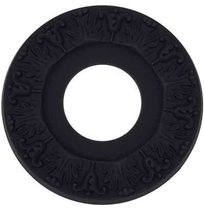 Médaillon de Plafond en PU NICENEEDED 10 pouce de Diamètre Extérieur X 4 pouces de Diamètre Intérieur Plaque de Recouvrement de Plafond à Éclairage Noir pour Ventilateur de Plafond Médaillon Médaillon